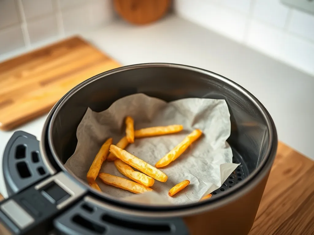 Czy do frytkownicy beztłuszczowej można włożyć papier do pieczenia?