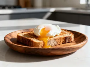 Rozżarzony grill z dymem na drewnianym tarasie w otoczeniu deszczowego, zielonego ogrodu.