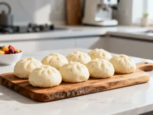 Nowoczesne żelazko parowe na desce do prasowania w jasnej, minimalistycznej pralni.