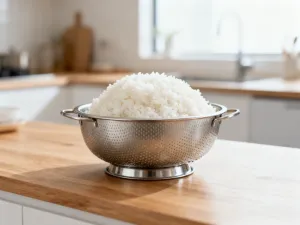 Surowe jajka na drewnianym blacie kuchennym w oczekiwaniu na gotowanie w urządzeniu Thermomix.
