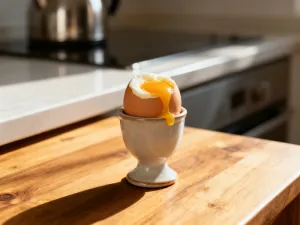 Ugotowana ciecierzyca w nowoczesnej misce na jasnym blacie kuchennym, przygotowana w stylu profesjonalnej fotografii kulinarnej.