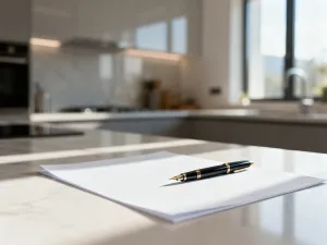 Murowany grill z wędzarnią i piecem chlebowym w słonecznym ogrodzie. Solidna konstrukcja z cegły w otoczeniu zieleni.